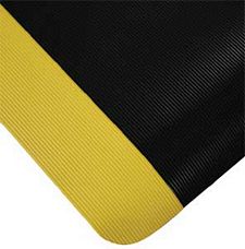 Corrugated SpongeCote Beveled Heavy Duty  Black w/Yellow Border 1/2in x 2ft x 3ft